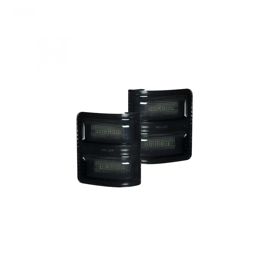 264140BK – RECON ACCESS Exterior Mirror Turn Signal Light, Smoke Lens LED Amber Bulb Set Of 2